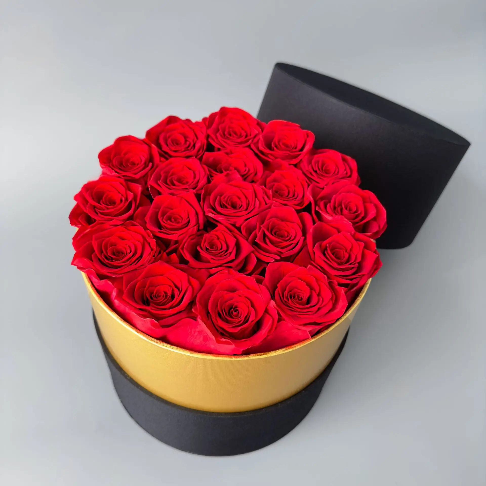 Red rose 2 + Golden silk gift box
