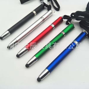 带触摸屏的促销定制标志塑料手写笔挂绳圆珠笔 - Product Image 2