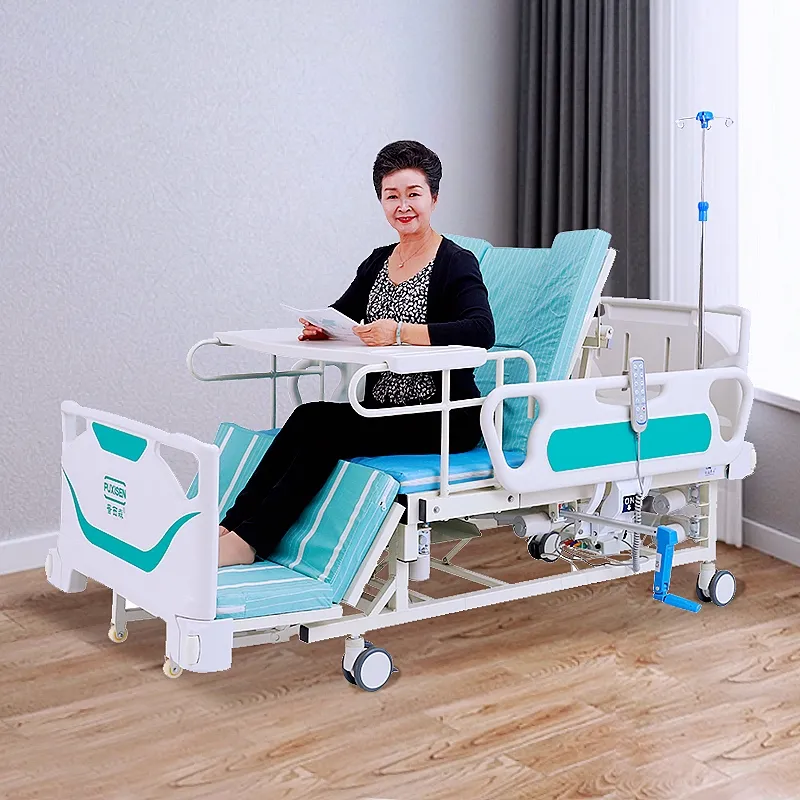 Electric home care timotion motor medical bed for disabled patient at home with toilet