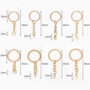 YS 200 Pcs/Lot Metal Key Rings Key Chains With Lobster Clasps Gold Color Tone Split Rings KeyChains <strong>Match</strong> DIY Making Accessories - Product Image 5