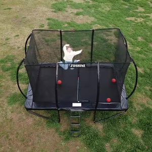 Zoshine Customizable Logo Indoor Rectangular Trampoline with Protective <strong>Net</strong> Zipper <strong>PVC</strong> Material Easy Access Safe for Teenagers - Product Image 1