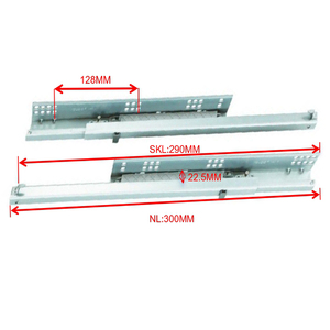 YOUDO Cierre suave Ocultar Cajón Deslizante 2 Flod 1,5mm de espesor Undermount Push Open Gabinete Cajón Riel 300mm Cajón Cocina Gimnasio - Product Image 3