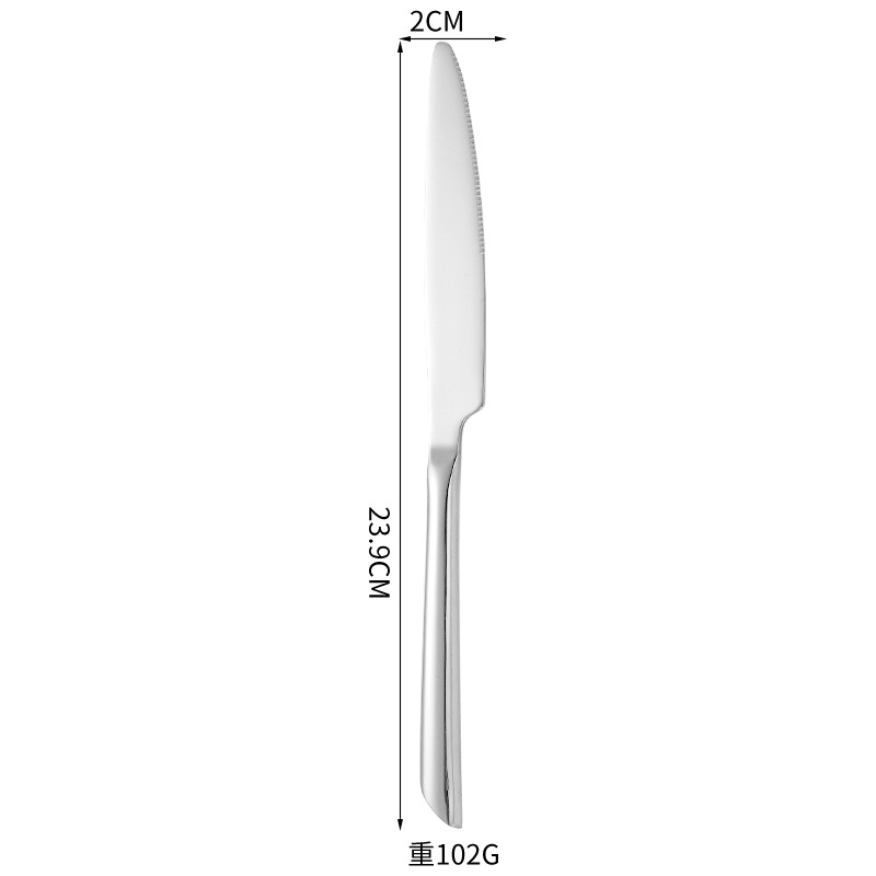 Horseshoe-shaped silver dinner knife