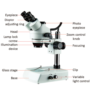 Microscopio estéreo de detección Industrial Trinocular 3.5X-270X, piezas de precisión, cámara USB, anillo de luz LED, reparación, microscopio de ordenador - Product Image 2