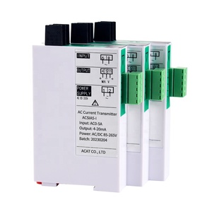 4-20mA 0-10V出力DC 24V AC220V電源電流トランスデューサ35mmディンレール入力0-1A 5A 10A AC電流トランスミッタセンサー