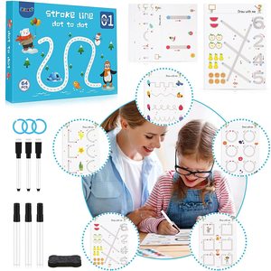 YSRの再利用可能なマジックトラッキングアクティビティは、幼児向けのドットツードットラインの就学前アクティビティを追跡します