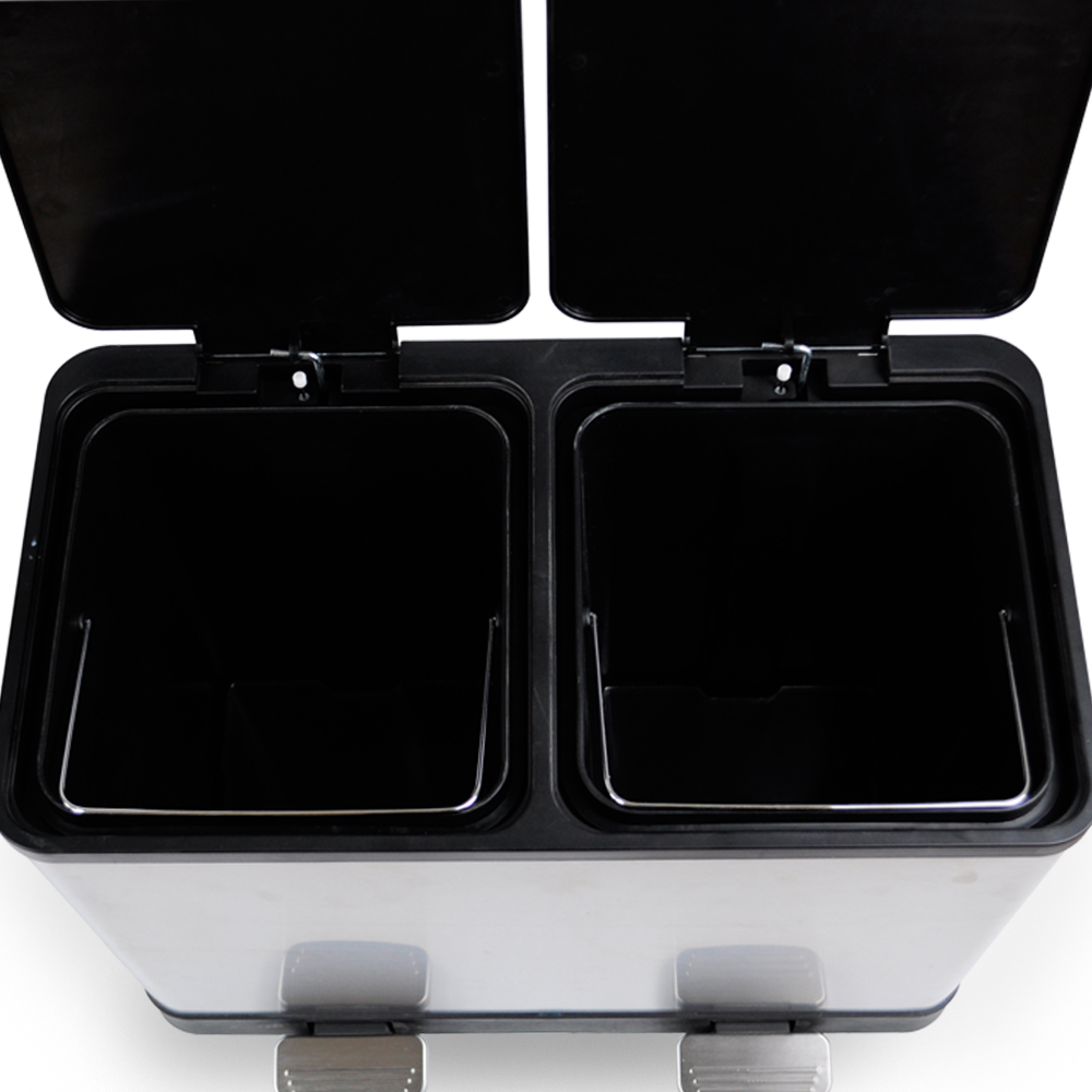 Hot Product 24L/36L Home Recycle Stainless Steel Kitchen Waste Bin with Inner Buckets