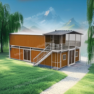 コンテナハウス折りたたみ式<span class=keywords><strong>3</strong></span>ベッドルームプレハブ2階建てヴィラ20ft 40ftモダン拡張可能