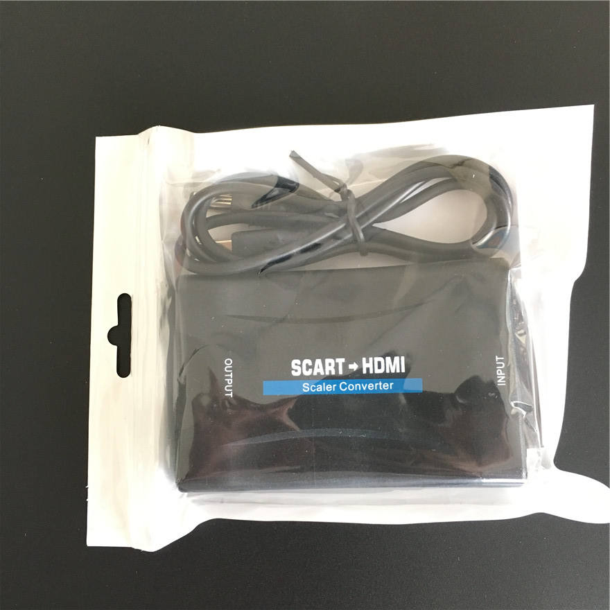 Câble péritel noir vers HDMI, emballage en sachet PE