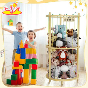 Xoay bằng gỗ sở thú theo chủ đề đồ chơi sang trọng Tổ Chức-nhiều lớp hình trụ Thú nhồi bông lưu trữ giá với "sở thú của chúng tôi" dấu hiệu w08c409 - Product Image 2