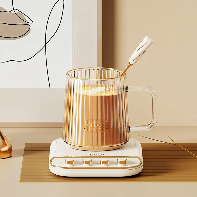 Tasse électrique auto-chauffante à contrôle de la température tasse de chauffe-thé au lait de café 45 55 65 degrés chauffe-tasse en céramique intelligente