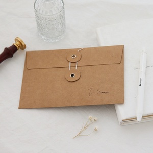 Benutzer definiertes Kraft-Portfolio mit Knopf-und Schnur verschluss Brown Paper Envelope Bag für Post verpackungen Kraft Envelope Packaging - Product Image 5