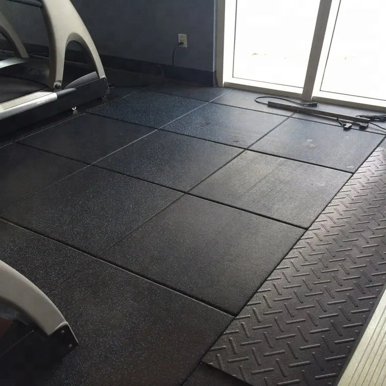 GYM 50mm thickness black fitness gym use rubber flooring mat