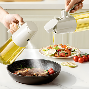 2 trong 1 nhà bếp nấu ăn Công cụ Silicone gốm dầu Mister thủy tinh phun dầu kiểm soá<span class=keywords><strong>t</strong></span> container giấm Dispenser dầu ô liu phun - Product Image 1
