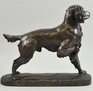 手作り鋳造アルミ製犬像スタンド付き等身大ブロンズリアルなドッグフィギュア & 彫刻