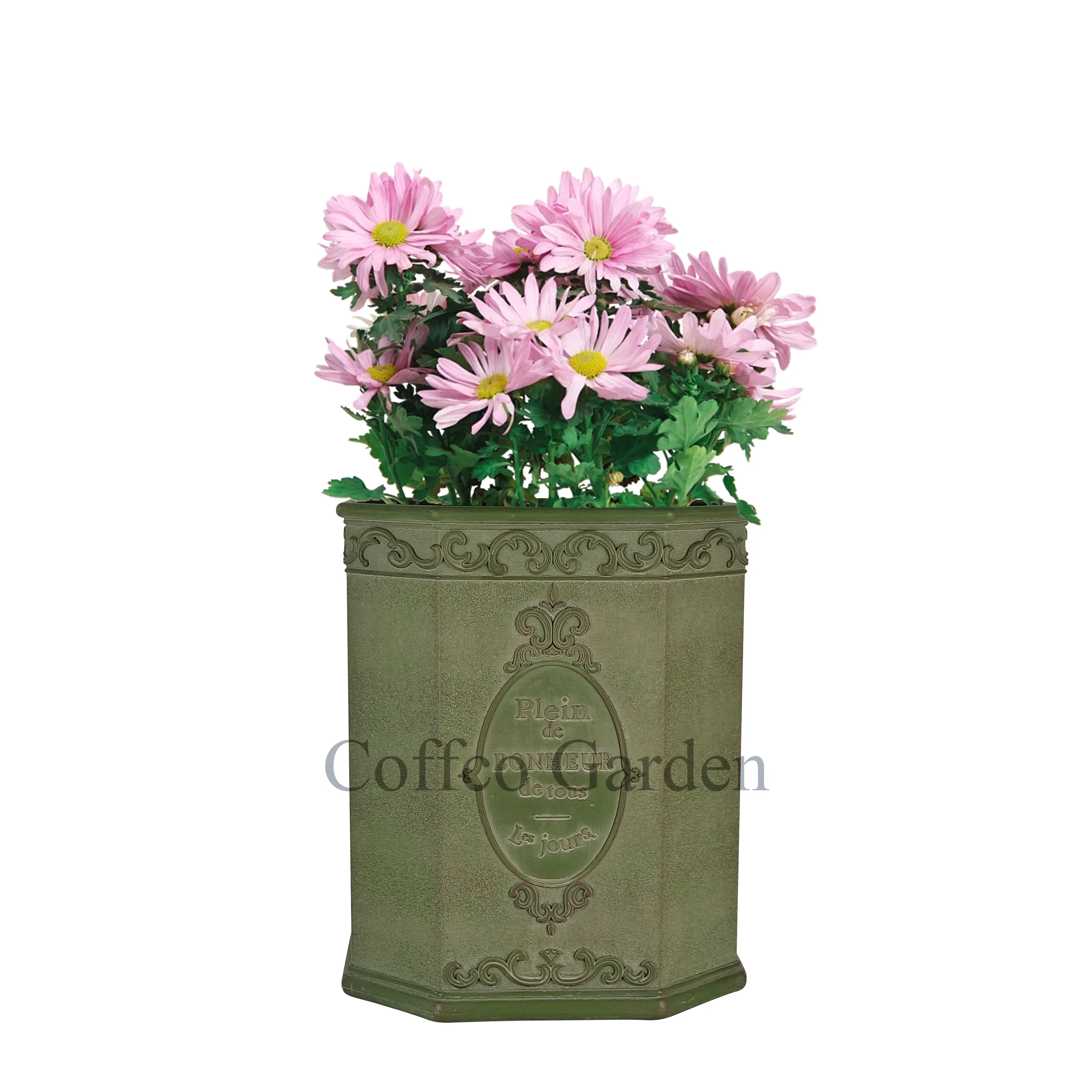 Coffco Vendas Diretas da Fábrica Plantador de Octógono enrolado de 10" Vasos de plástico para plantar jardim, berçário, caixa de cultivo, suprimentos de jardim