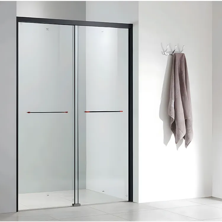 Porta del bagno Orangefurn 8mm custom moderno porta 304 acciaio inossidabile vetro nero porta doccia