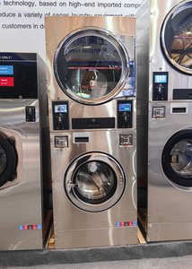 Coin <strong>Operated</strong> Washing Machine , Commercial Laundry Machine Stack Washer Dryer - Product Image 3