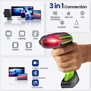 Eyoyo IP65 Waterproof Bluetooth Wireless <strong>Android</strong> USB Handheld Bar <strong>Code</strong> Reader 1D 2D <strong>QR</strong> Industrial Barcode Scanner for Laptop - Product Image 3