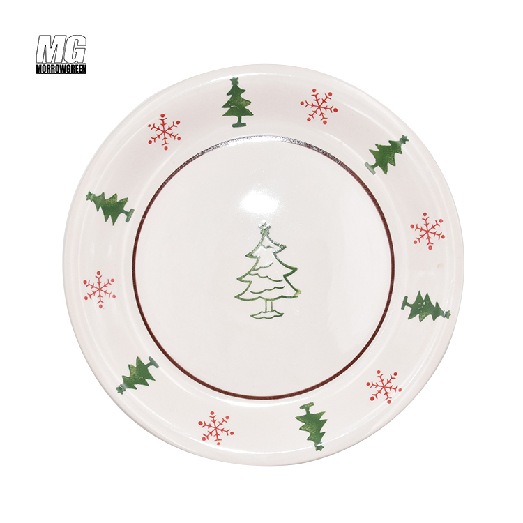 Promotional color ceramic plate sets kitchen restaurants 16PCS stoneware hand painted dinner set ceramic