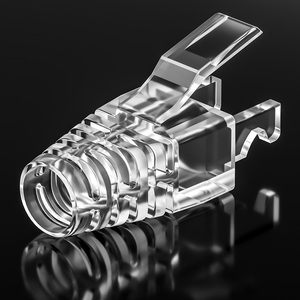 6.5mm RJ 45 Claw Modular cắm khởi động Bìa PC Chất liệu 1P pins CAT5e <span class=keywords><strong>CAT6</strong></span> tương thích cao su căng thẳng cứu trợ RJ45 kết nối khởi động - Product Image 2