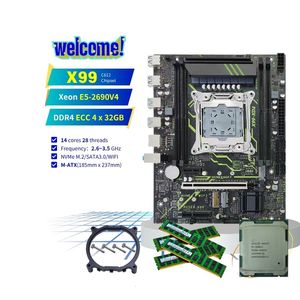 NVMe M2 WiFi6 ile PANDL yeni anakart PC Set Sata3.0 Xeon E5 2690 V4 Combo DDR4 ECC 4X32gb 2400MHz 2690v4 X99 anakart kiti - Product Image 1
