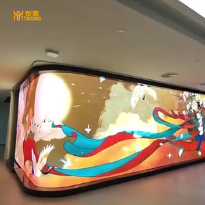 HD Transparent Mesh Modul Display 3D LED Transparent Glas Werbe bildschirm für Elevator Retail Store Einkaufs zentrum Animation - Product Image 2