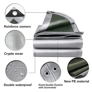 Yırtılmaya dayanıklı HDPE malzeme gümüş ve siyah renk iki tarafı su geçirmez hay koruma kapağı tarps - Product Image 5