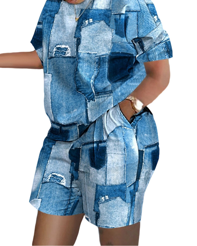 Imprimé bleu jean