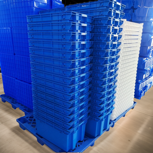 Dobrável dobrável HDPE metal retangular banheira assentamento peixe armazenamento caixa eficiente plástico peixe caixa cesta armazenamento malha estilo