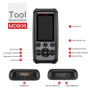 Original <strong>Autel</strong> MD806 PRO All System Scanner Car Diagnostic Scanner Automotive <strong>Code</strong> <strong>Reader</strong> for OBD-II Cars - Product Image 3