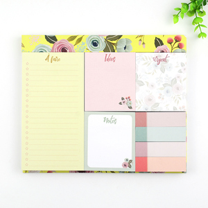 LOGOTIPO personalizável Floral Impresso Novo Die Cut Office Planner Papel <span class=keywords><strong>Notepad</strong></span> <span class=keywords><strong>Sticky</strong></span> <span class=keywords><strong>Memo</strong></span> Notes Pads