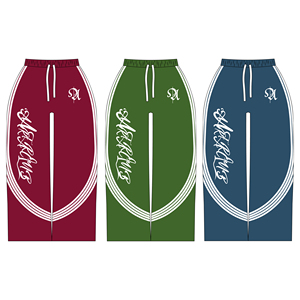Özel Sweatpants nakış naylon şerit Jogger pantolon boy Baggy geniş bacak naylon parça kırmızı alevlendi ter pantolon erkekler için - Product Image 1