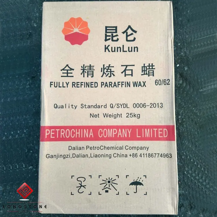 Completamente Raffinato Paraffina 60/62, Kunlun Marca, Prezzo All'ingrosso Per La Produzione di Candela/Emulsione/Partita/Miscelazione