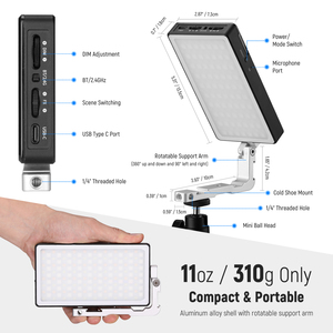 <strong>RGB</strong> Fill Panel Lamp <strong>Led</strong> Video Light Multiple <strong>RGB</strong> Modes Photography Studio Fill Lighting - Product Image 6