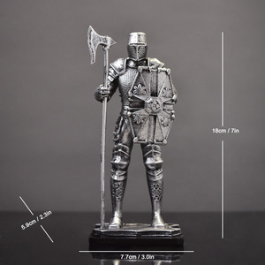 Tay sơn nhựa Thời Trung Cổ Hiệp Sĩ Áo giáp đứng hình Bạc chiến binh tượng mới lạ văn phòng không gian Quà Tặng - Product Image 5