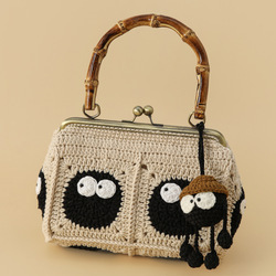 Black coal ball bamboo knot bag