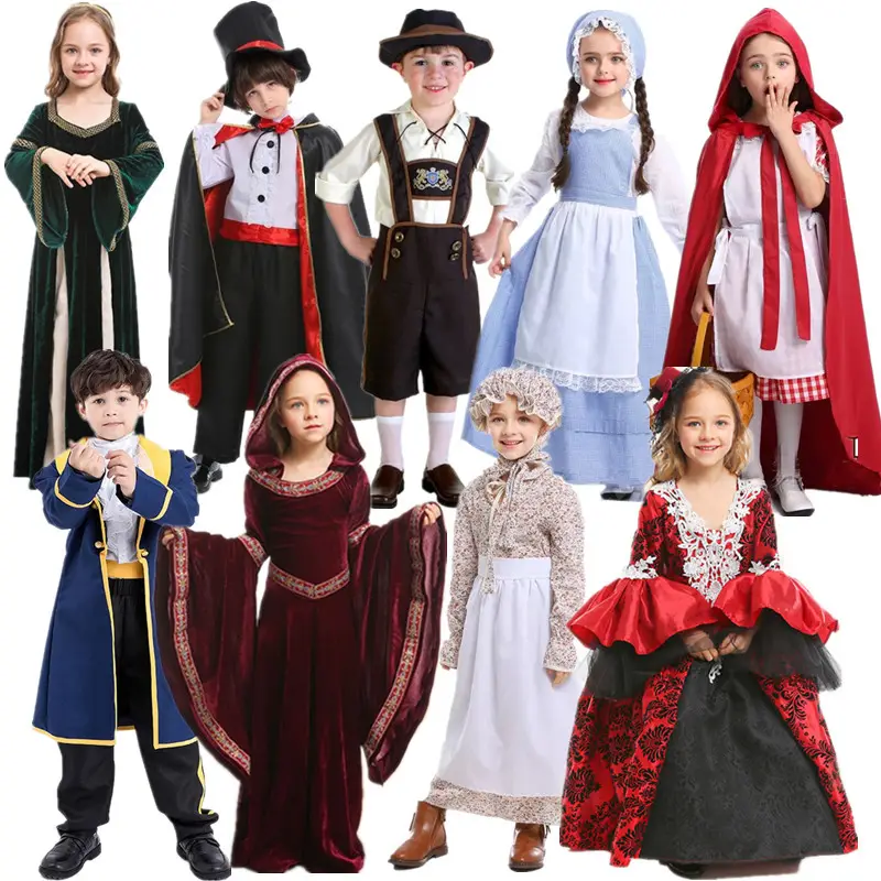 Disfraz de Halloween para niñas, disfraz gótico Medieval de princesa, ropa de actuación para fiesta