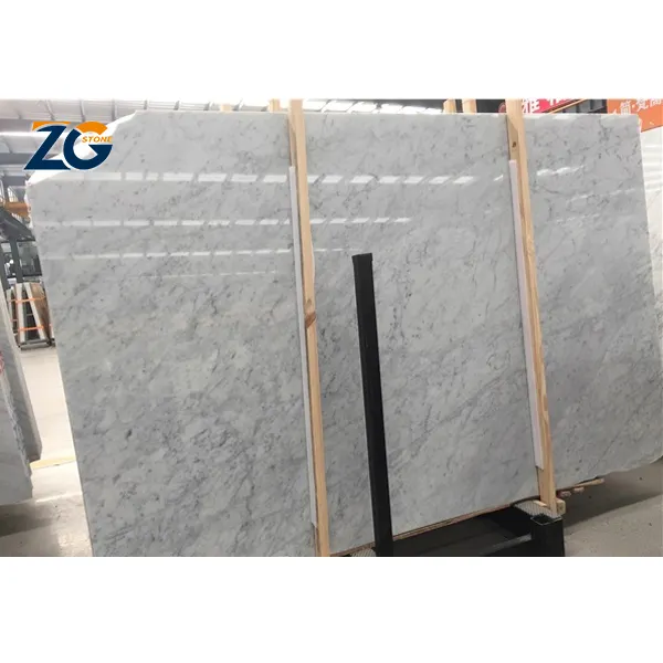 ZGSTONE Carrara Lajes de Marmore Carrara C Branco Itália para Decoração de Banheiro Azulejos de Pedra Natur Carrera Azulejos de Mármore Polido