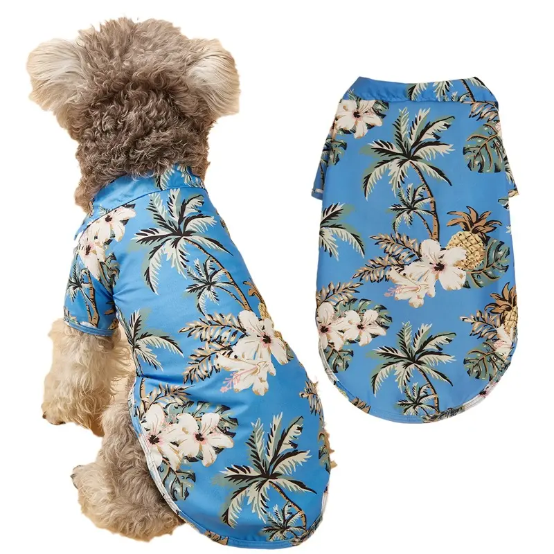 Grandi cani vestiti vendita calda estate spiaggia vacanza Hawaii camicie alla moda hawaiane cane camicie all'ingrosso Pet Dog cane vestiti per gatti