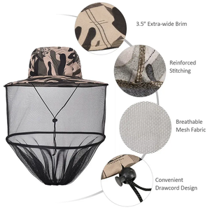 Sombrero de protección solar plegable al aire libre con malla de red para la cabeza Protección facial para acampar Senderismo Apicultura - Product Image 2