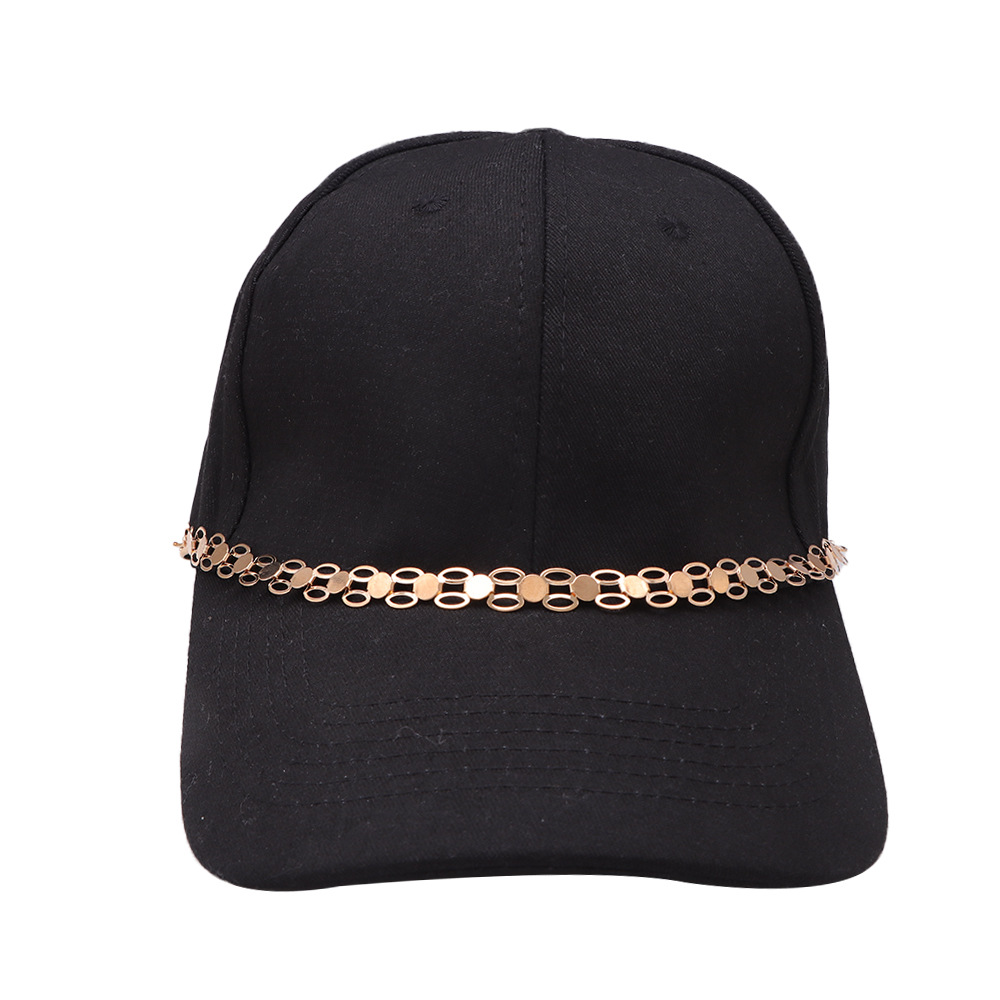 Gold double O-shaped hat chain