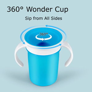 ミラクル360トレーナーカップグリーンシリコン子供用タンブラー250ml容量漏れ防止マジックラーニング360トレーニングカップ - Product Image 2