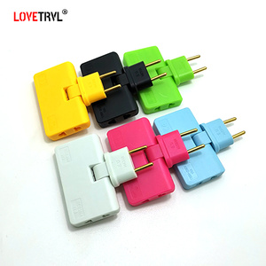 Mini adaptador de viaje de salida inalámbrica portátil delgado de la UE, un enchufe giratorio de tres, conversión de latón ABS multifuncional para US JP - Product Image 4