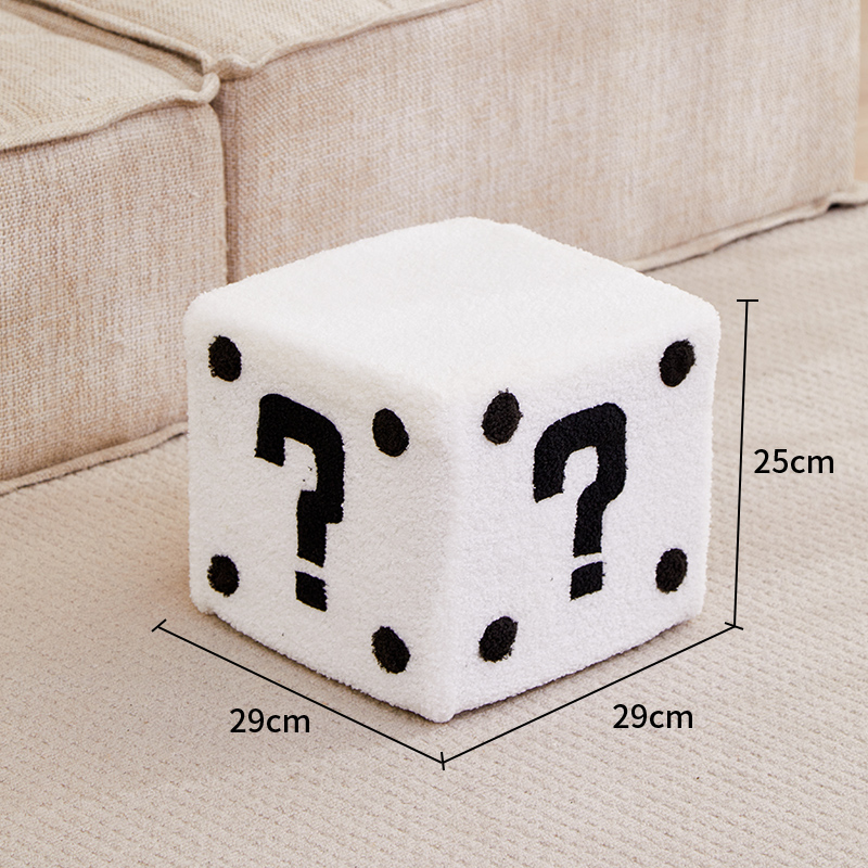 Question mark stool - white medium size