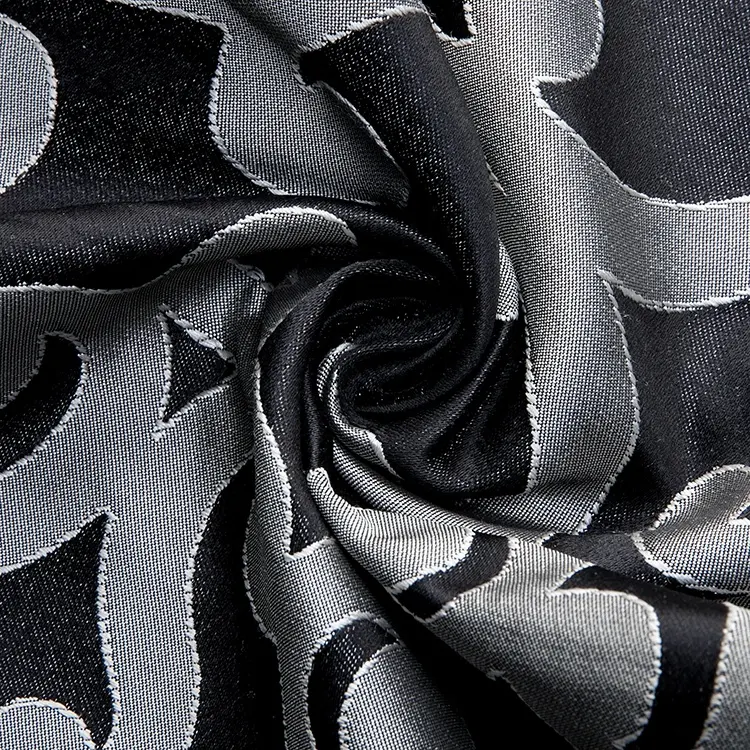 Polyester jakar ev tekstili için geometrik desen dokuma klasik tasarım jakarlı döşemelik kumaş perde kanepe mobilya