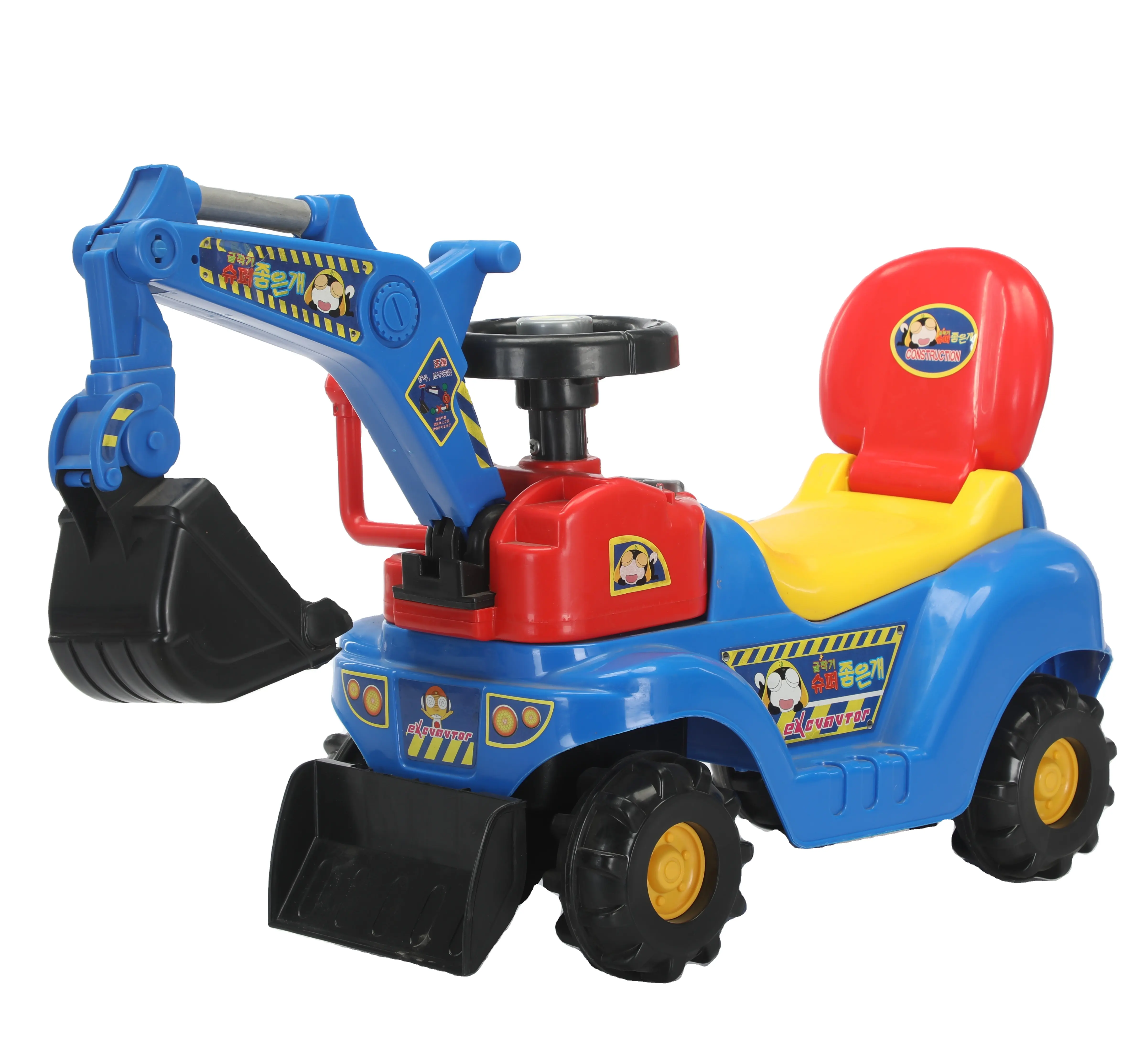 Los fabricantes venden Mini coches de juguete para niños Excavadora Niños Push-Slide Coches de juguete eléctricos para exteriores