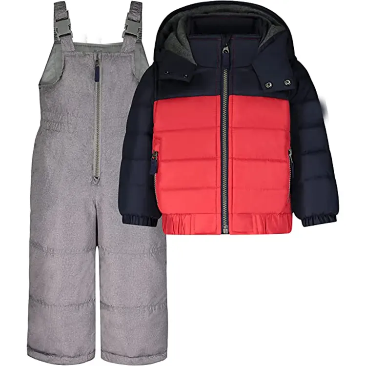 Ropa de dos piezas, chaqueta y pantalones de invierno, deporte de esquí al aire libre, traje de nieve para niños personalizado para niños