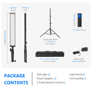 2 paket RGB el ışık değnek RGB LED kamera Video işığı çubuğu ile 2.4G uzaktan - Product Image 6