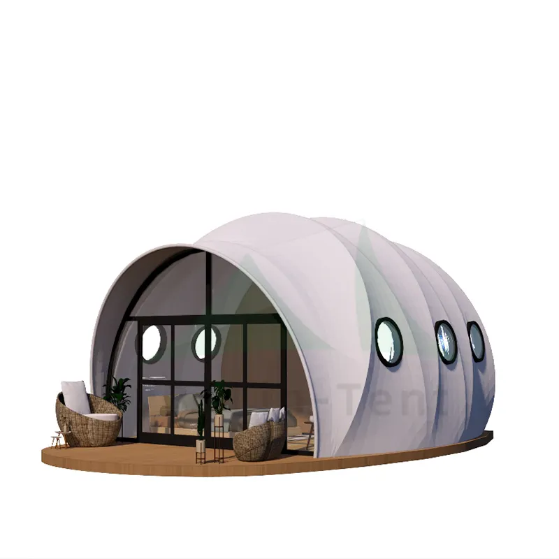 China Fabricante Glamping Carpa Outdoor Resort House Diseño para Camping Diseño Predab Living Carpa